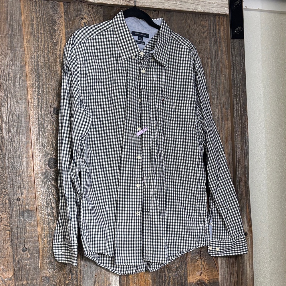 Tommy Hilfiger Black & White Gingham Button-Down Shirt - Men